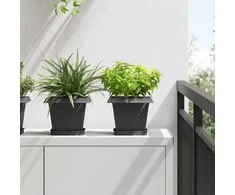 Augalų vazonai 24 pcs Juoda 20 x 20 x 16 cm Plastmasė