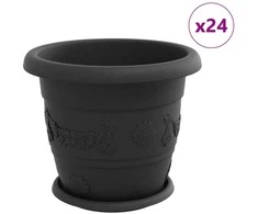 Augalų vazonai 24 pcs Juoda Ø 30 x 25 cm Plastmasė