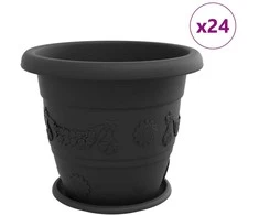 Augalų vazonai 24 pcs Juoda Ø 39 x 32 cm Plastmasė