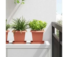Augalų vazonai 24 pcs Raudona plyta 16 x 16 x 14 cm Plastmasė