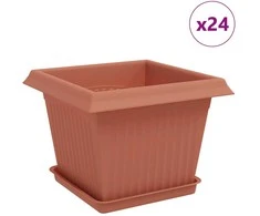 Augalų vazonai 24 pcs Raudona plyta 23 x 23 x 17,5 cm Plastmasė