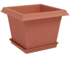 Augalų vazonai 24 vnt. Raudona plyta Plastmasė