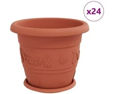 Augalų vazonai 24 vnt. Raudona plyta Ø 34 x 28 cm Plastmasė