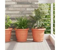 Augalų vazonai 24 pcs Raudona plyta Ø 30 x 25 cm Plastmasė