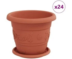 Augalų vazonai 24 pcs Raudona plyta Ø 22 x 18 cm Plastmasė