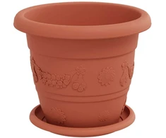Augalų vazonai 24 vnt. Raudona plyta Ø 22 x 18 cm Plastmasė