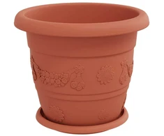 Augalų vazonai 24 vnt. Raudona plyta Ø 30 x 25 cm Plastmasė