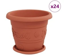 Augalų vazonai 24 pcs Raudona plyta Ø 26 x 21.5 cm Plastmasė