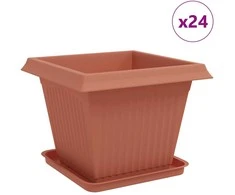 Augalų vazonai 24 pcs Raudona plyta 43 x 43 x 33,5 cm Plastmasė