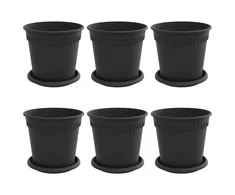 Lova Augalų vazonai 6 pcs Juoda Ø 17 x 14 cm Plastmasė