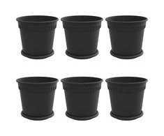 Lova Augalų vazonai 6 pcs Juoda Ø 19 x 16 cm Plastmasė
