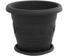Augalų vazonai 6 vnt. Juoda Ø 26 x 21.5 cm Plastmasė