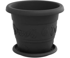 Augalų vazonai 6 vnt. Juoda Ø 22 x 18 cm Plastmasė
