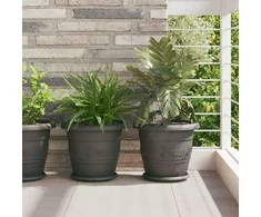 Augalų vazonai 6 pcs Juoda Ø 30 x 25 cm Plastmasė
