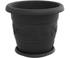 Augalų vazonai 6 vnt. Juoda Ø 30 x 25 cm Plastmasė