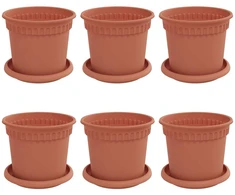 Augalų vazonai 6 pcs Raudona plyta Ø 15 x 12 cm Plastmasė