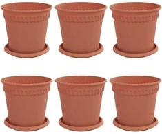 Lova Augalų vazonai 6 pcs Raudona plyta Ø 17 x 14 cm Plastmasė