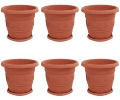 Augalų vazonai 6 pcs Raudona plyta Ø 30 x 25 cm Plastmasė