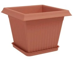 Augalų vazonai 6 vnt. Raudona plyta Plastmasė