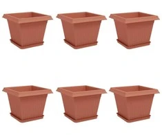 Augalų vazonai 6 pcs Raudona plyta 28,5 x 28,5 x 22 cm