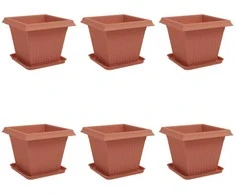 Augalų vazonai 6 pcs Raudona plyta 38 x 38 x 30 cm Plastmasė