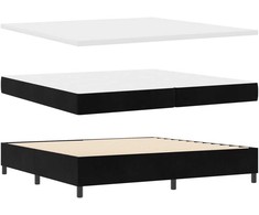 Kiemas lova su čiužiniu Juoda 200 x 200 cm Aksomas