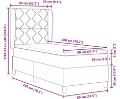 Kiemas lova su pagalve Tamsiai rudas 200 x 80 cm audinys