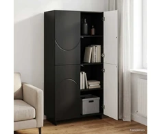 Aukšta komoda Juoda 79 x 41 x 151 cm Apdirbta mediena