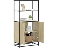 aukšta lenta Sonoma ąžuolas 68x35x139 cm Mediena ir metalas