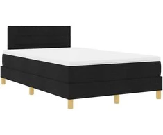 LED Čiužinio Lova su galvūgalio Juodas 120 x 190 cm audinys