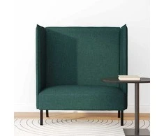 Aukštos nugaros sofa 101cm Tamsiai žalia audinys