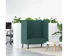 Aukštos nugaros sofa 101cm Tamsiai žalia audinys