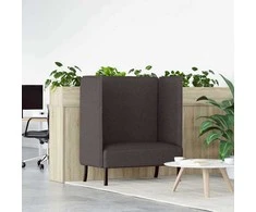 Aukštos nugaros sofa 101cm Tamsiai ruda audinys