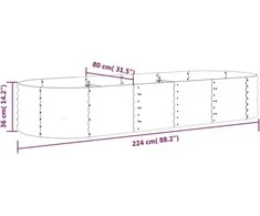 Aukštas sodo lovelis, rudas, 224x80x36cm, plienas