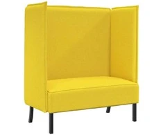 Aukštos nugaros sofa 101cm Šviesiai geltona audinys