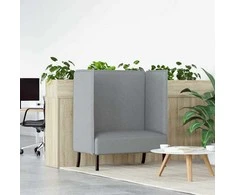 Aukštos nugaros sofa 101cm Šviesiai pilka audinys