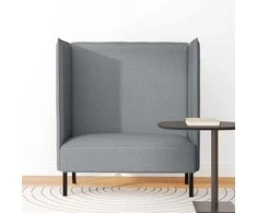 Aukštos nugaros sofa 101cm Šviesiai pilka audinys