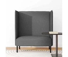 Aukštos nugaros sofa 101cm Tamsiai pilka audinys