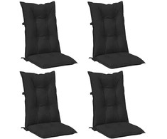 Aukštos atlošo kėdžių pagalvių rinkinys 4 pcs Melanžinė juoda