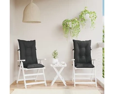 Aukštos atlošo kėdžių pagalvių rinkinys 2 pcs Melanžinė juoda