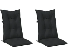 Aukštos atlošo kėdžių pagalvių rinkinys 2 pcs Melanžinė juoda