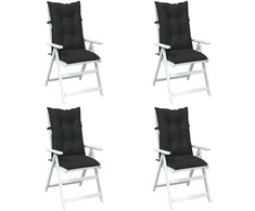 Aukštos atlošo kėdžių pagalvių rinkinys 4 pcs Melanžinė juoda