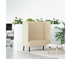 Aukštos nugaros sofa 101cm Kreminė audinys
