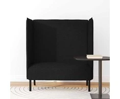 Aukštos nugaros sofa 101cm Juoda audinys