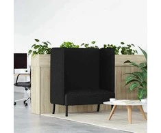 Aukštos nugaros sofa 101cm Juoda audinys