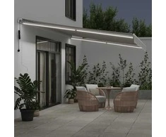 Automatinė ištraukiama markizė, antracito ir balta, 600x350cm