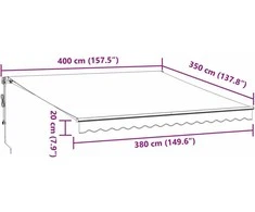 Automatinė ištraukiama markizė, antracito ir balta, 400x350cm