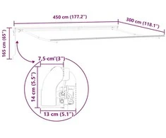 Automatinė ištraukiama markizė, antracito ir balta, 450x300cm