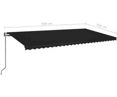 Automatinė ištraukiama markizė, antracito spalvos, 600x350cm