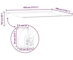 Automatinė ištraukiama markizė, antracito ir balta, 450x300cm